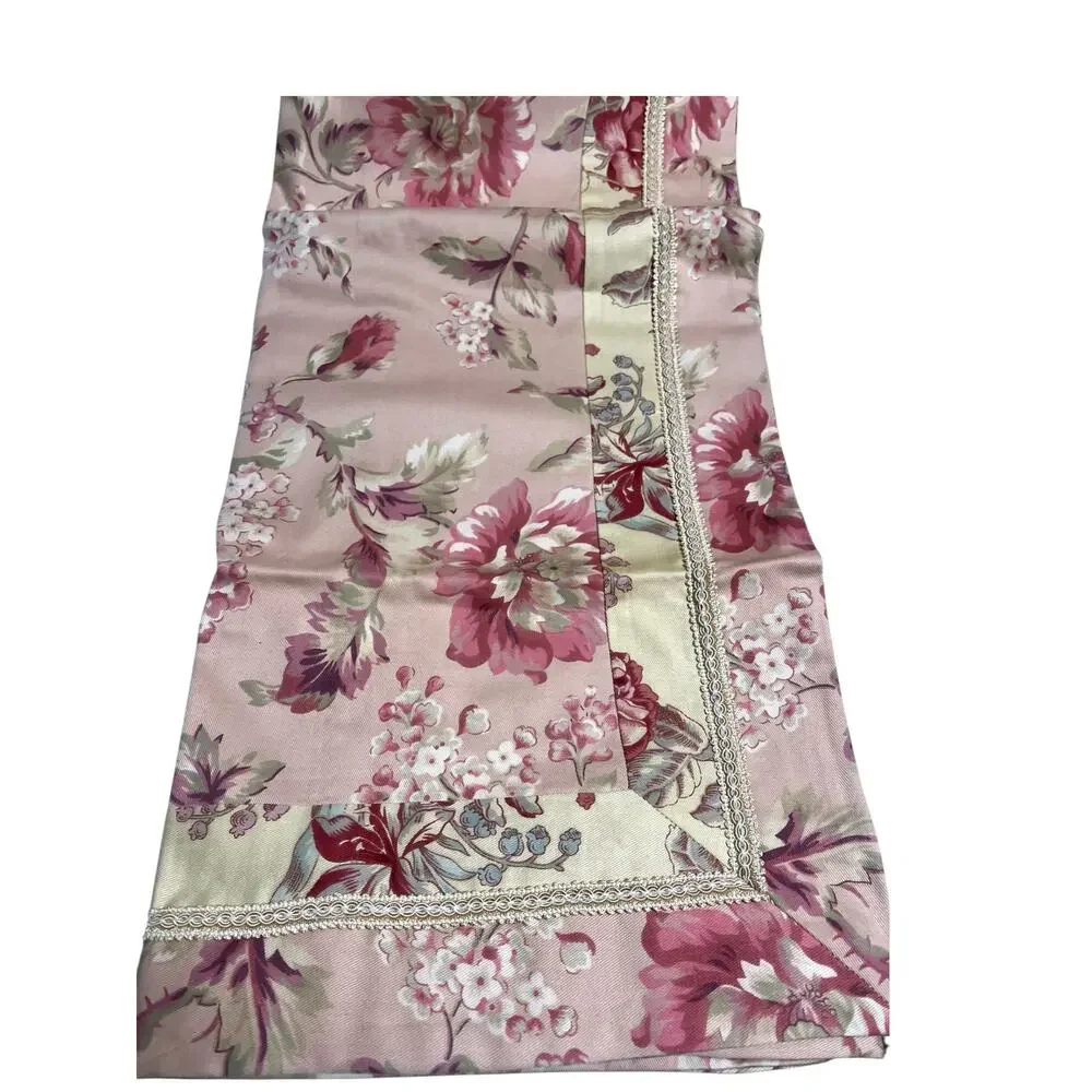 Set of 2 Vtg Croscill Euro Pillow Shams *Margarita* | Cottage Dusty Rose Floral